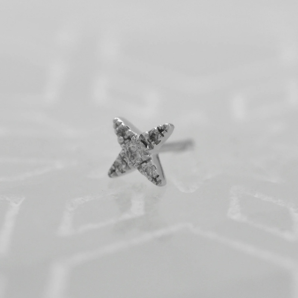 Modern Mood Nina Star White Gold Diamond Stud Earring